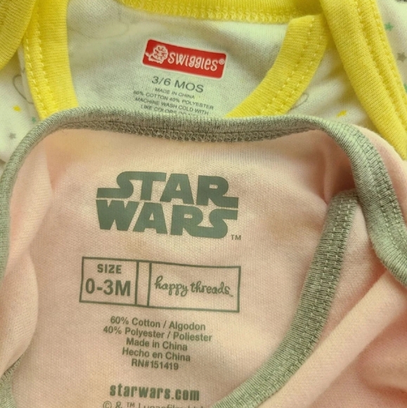 New 2piece Girls 0/3&3/6 Month StarWars Bundle - Picture 3 of 3